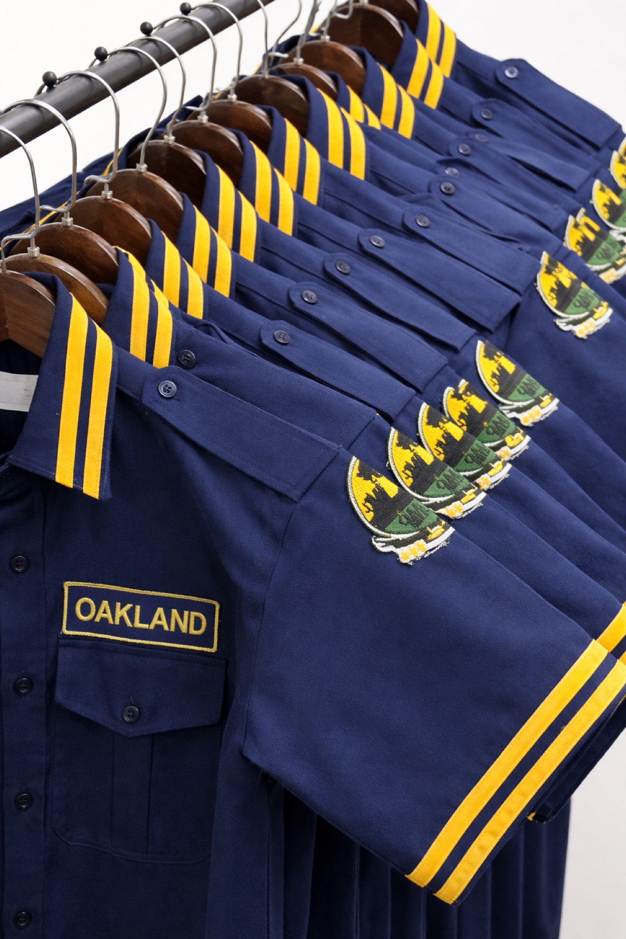 Kazih Kits uniforms neatly prepared on hangers